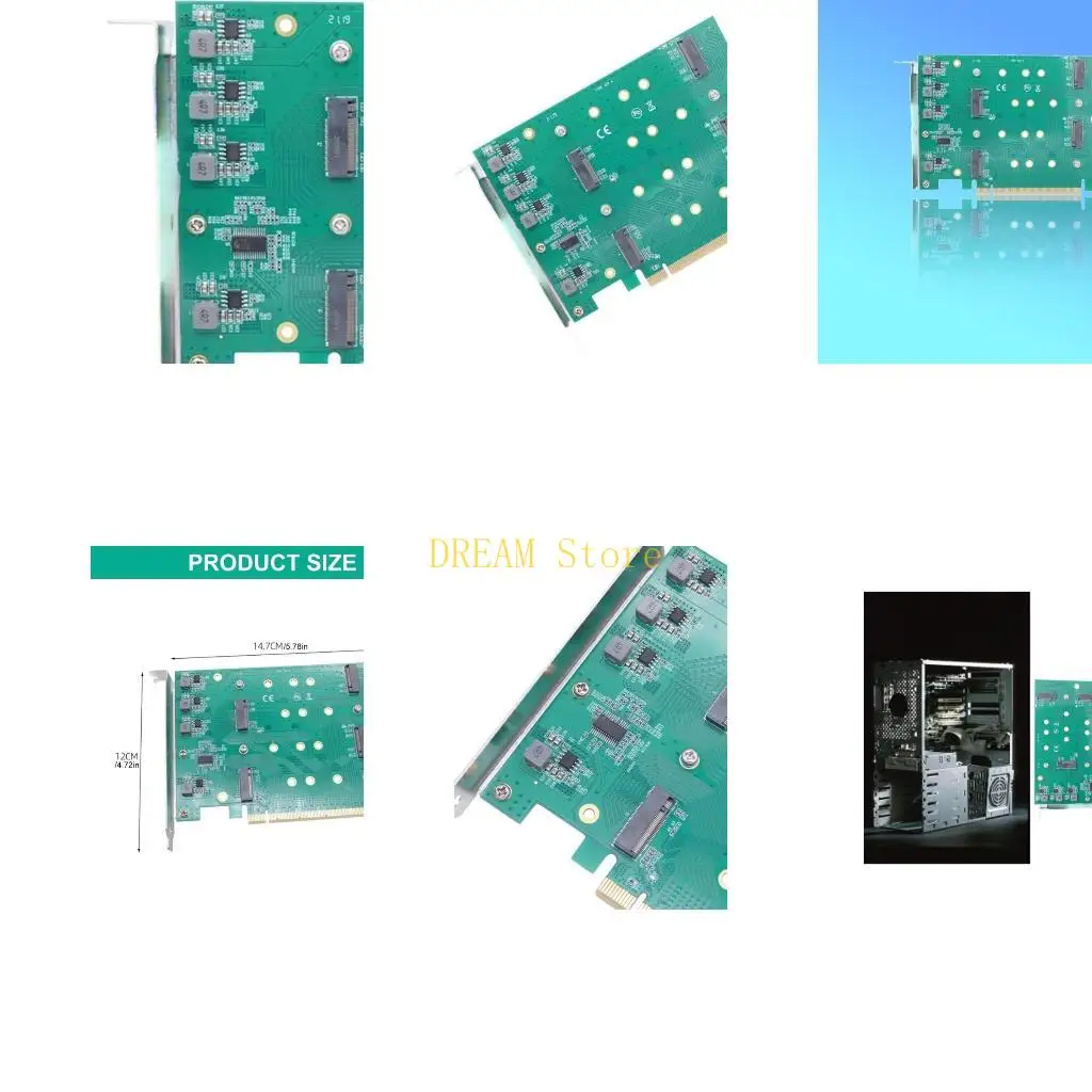 4 NVME PCIe Array Card With Aluminum Heatsink Universal Compatibility Servers Workstations best sale
