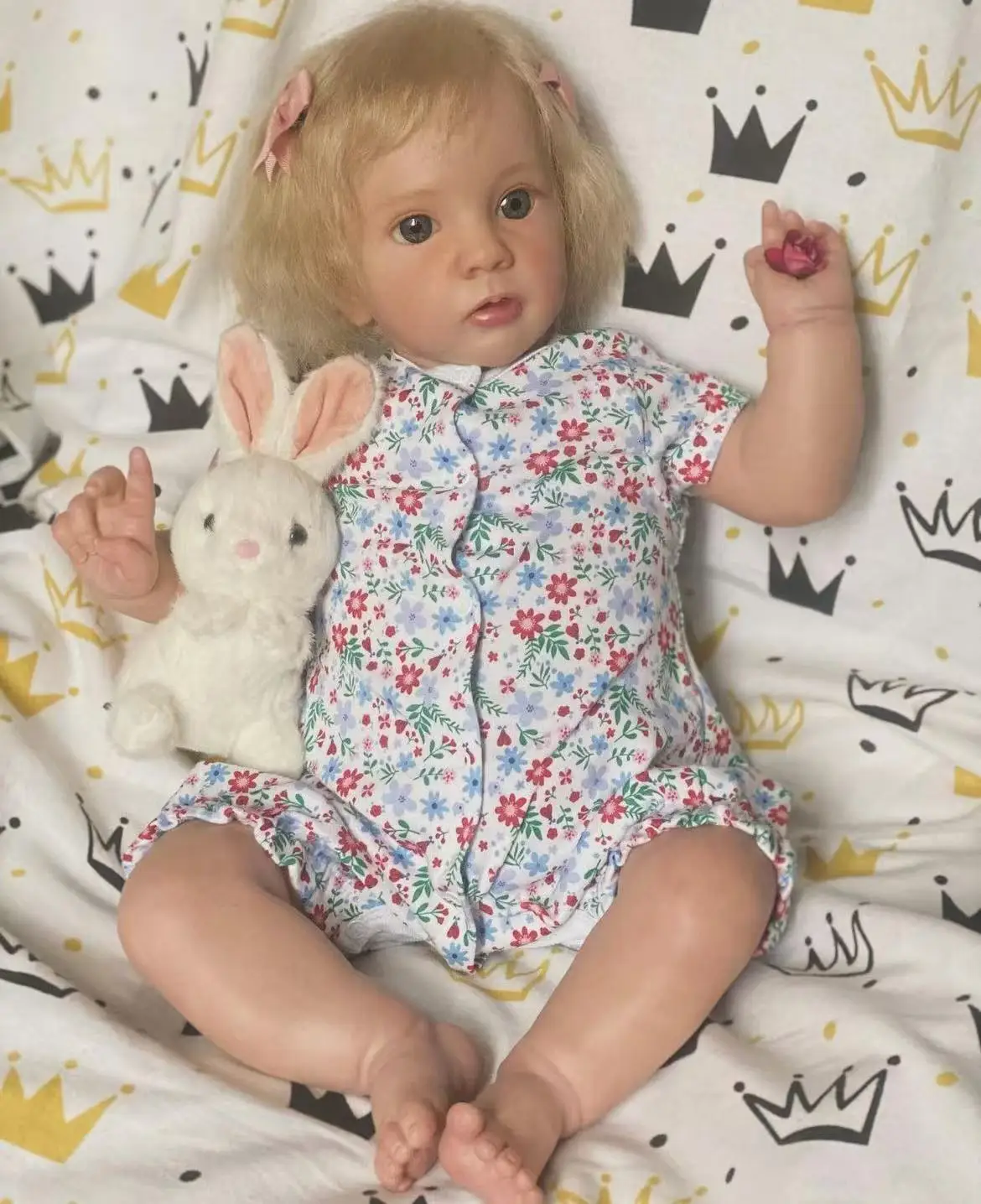 FBBD Customized Limited Supply 24inch Reborn Baby Missy With Hand-Rooted Hair Finished Doll with different dress