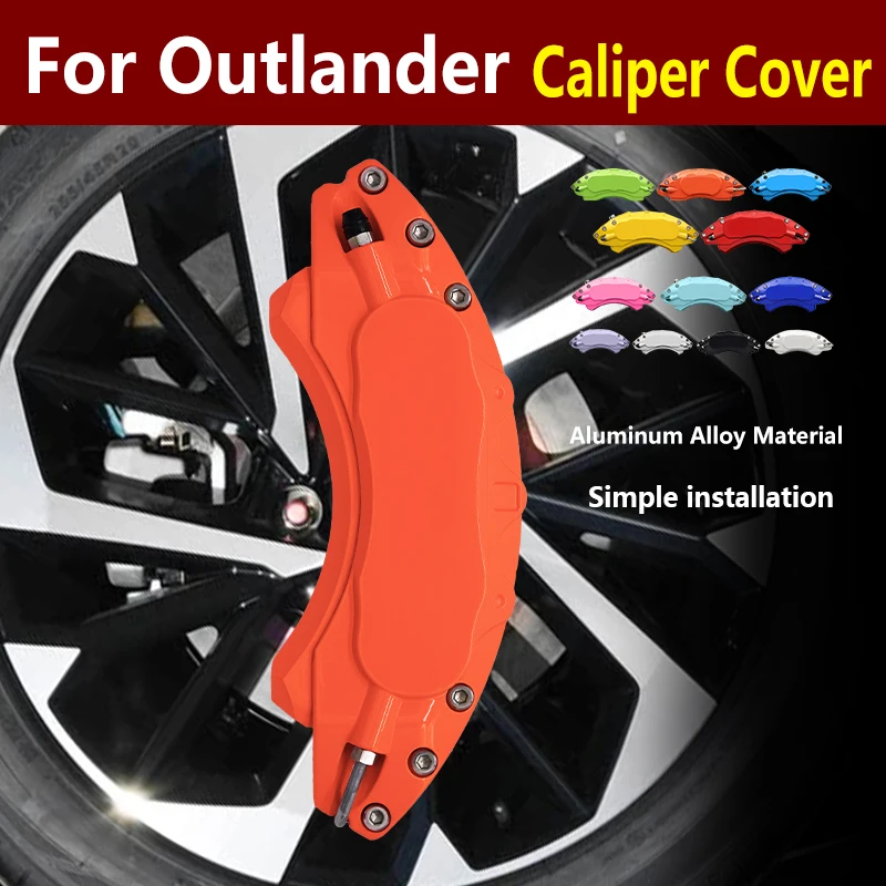 

For Mitsubishi Outlander Car Brake Caliper Cover Aluminum Alloy Metal Kit Front Rear Fit SE SEL LE GT Sport Utility 4 Door