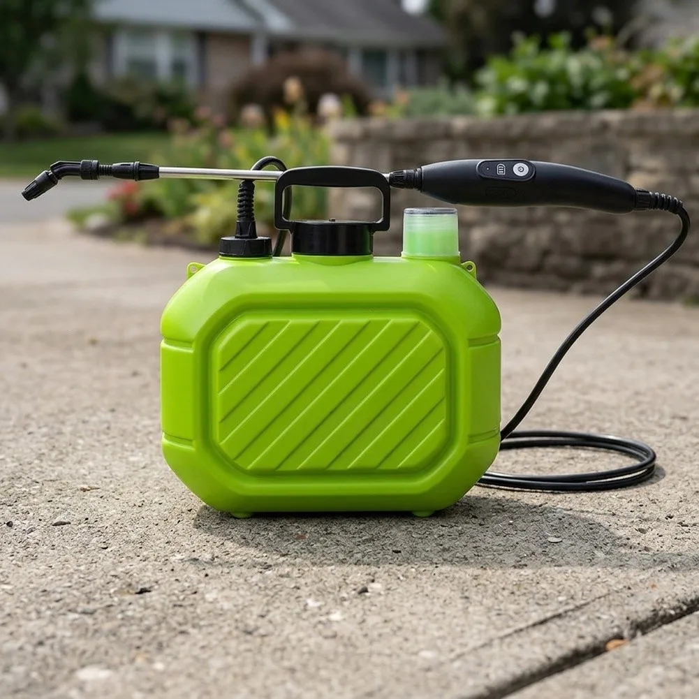 5L Electric Garden Sprayer 1.32 Gallon Featuring Extended Runtime and Sealed Electronics for All Season Outdoor Maintenance