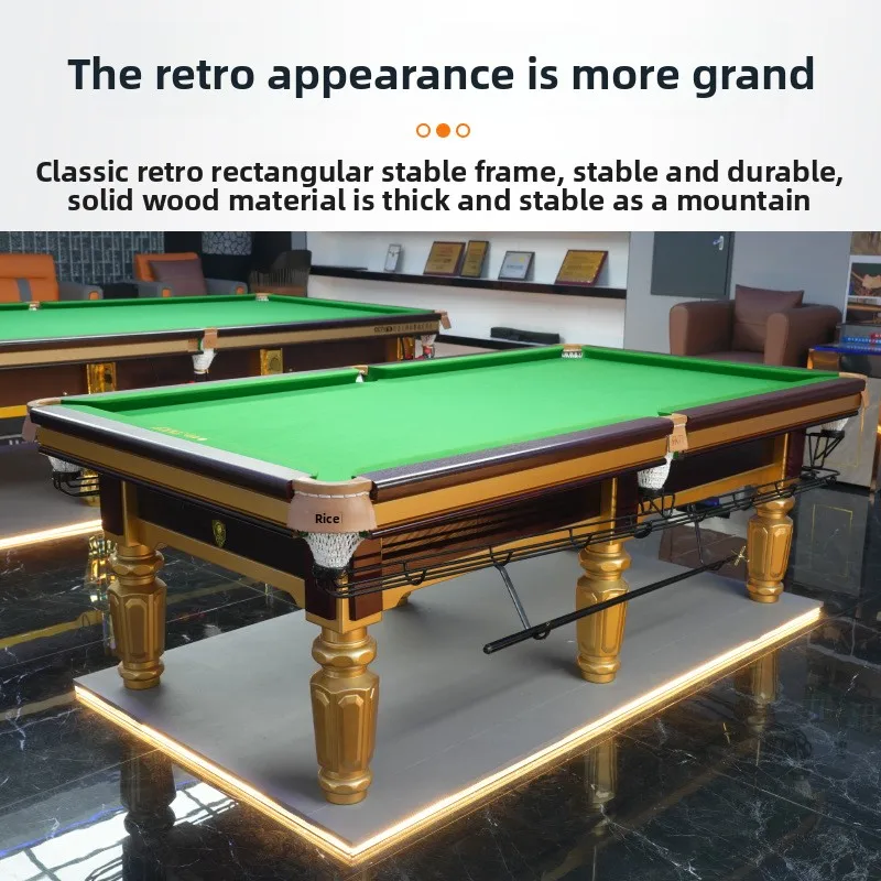 Chinese-style Black Eight Pool Table Standard Size Oak Wood Steel Pocket Automatic Ball Return Suitable Both Home Commercial Use