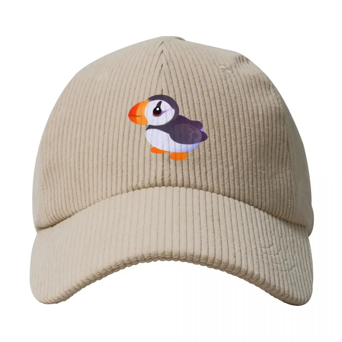 Happy puffin - blue Corduroy Baseball Cap Hat Man Luxury Bobble Hat Mens Tennis Women's