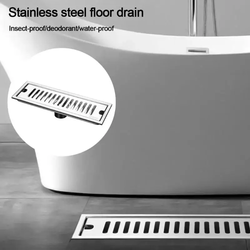 Stainless Steel Sink and Shower Drainage System with Strainer Cover, 20 to 50cm Adjustable, Odor-Preventing Features