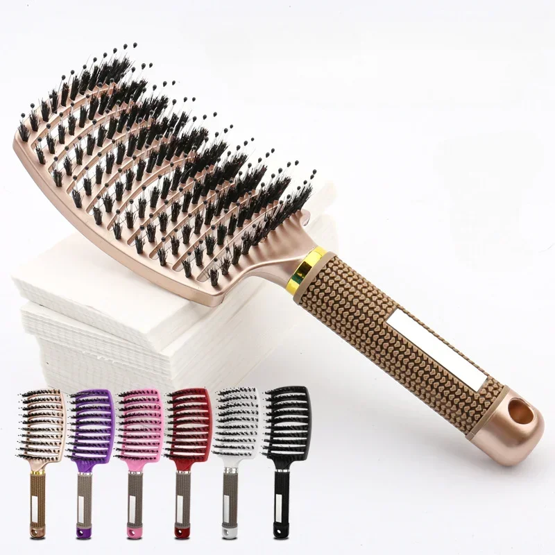 

Wet Curly Hair Comb Detangling Hair Brush Women Scalp Massage Comb Bristle Fluffy Salon Hairdressing Combs Barber Styling Tools