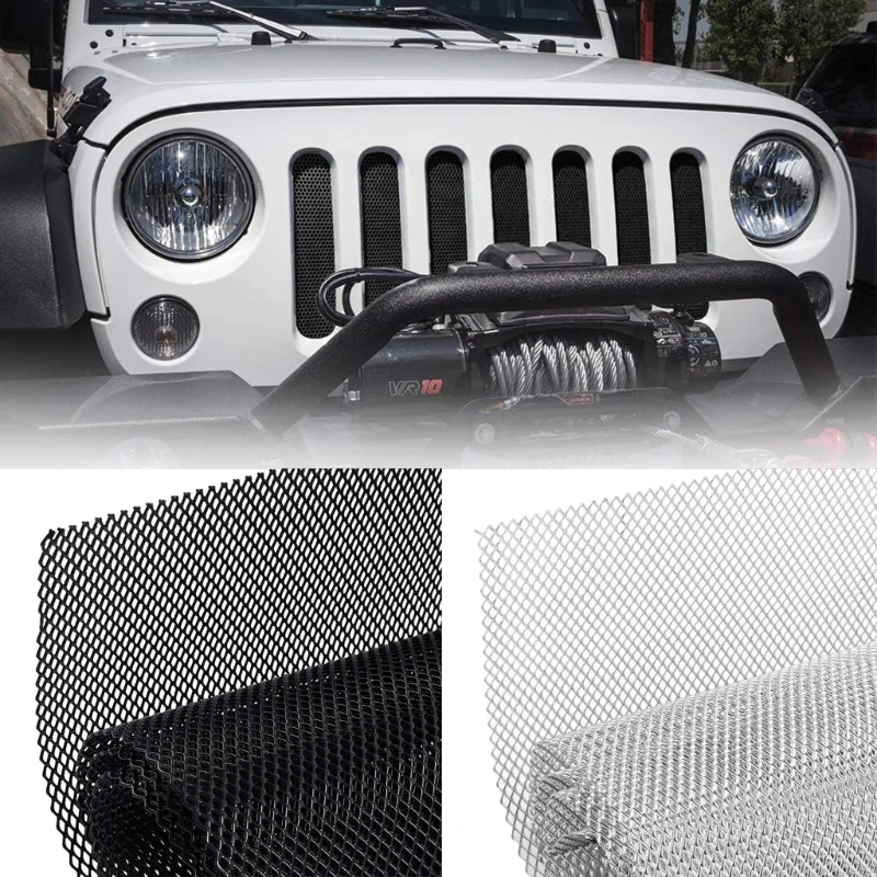 G99F Aluminium Mesh Grille Universal Car Race Grill Net Vent Tuning for Bumpers Waterproof & Corrosion Resistant Durable