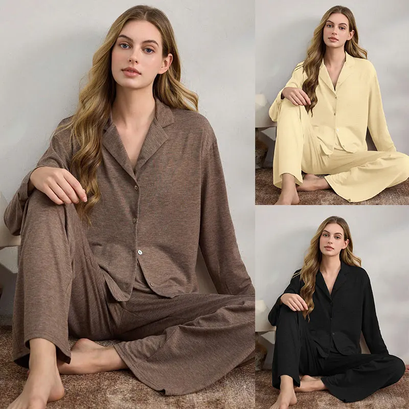 

Женский пижамный комплект: теплый домашний костюм для сна на зиму, 2 предмета