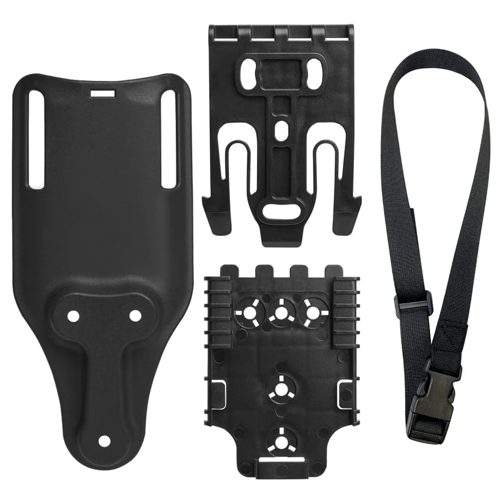 Locking System Kit Included QLS Fork and Plate with Thigh Elastic Strap Low-Ride UBL Universal Belt Loop for Duty Belt Holster