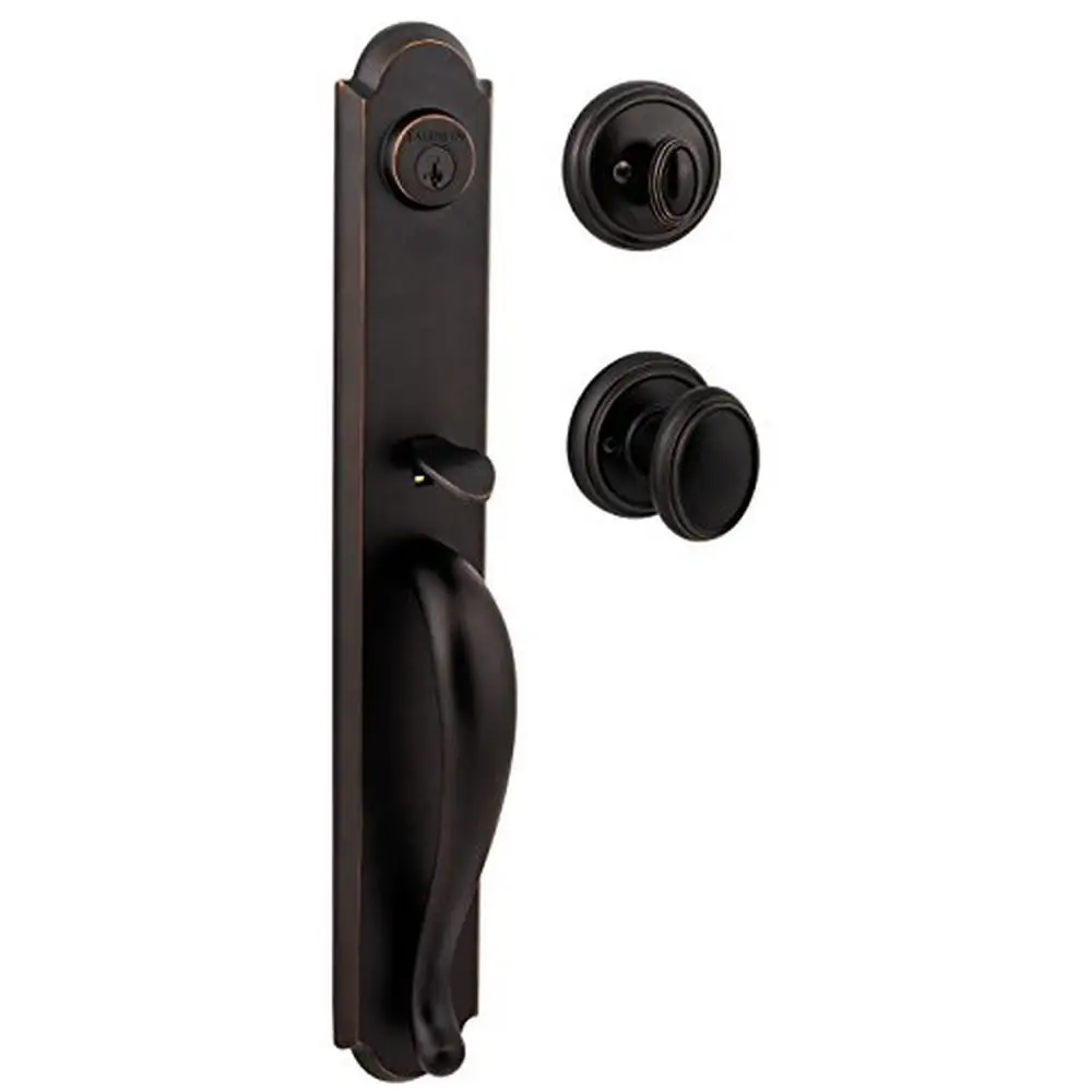 Entry Handleset with SmartKey Deadbolt Re-Key Technology Microban Protection Adjustable Fit Gen 2 Semisoft Knob Technology