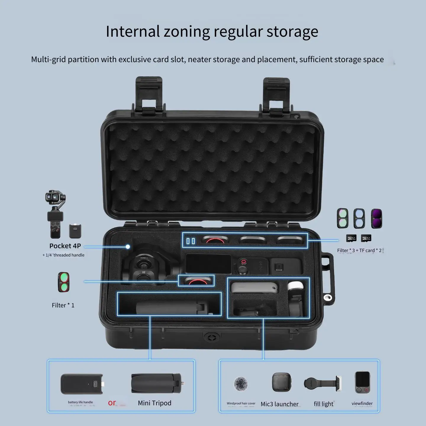 For DJI Pocket 4P Waterproof Hard Case Portable Carrying Case Anti-scratch Travel Box For DJI Osmo Pocket 4P Camera Accessories image 3