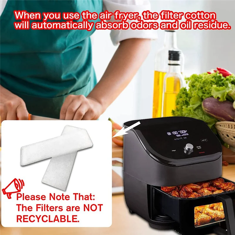 ร้อน 20 PCS Air Fryer ตัวกรองทดแทนสําหรับหม้อ Air Fryer Vortex Plus 6QT ตัวกรองกลิ่นลบและน้ํามันสารตกค้าง