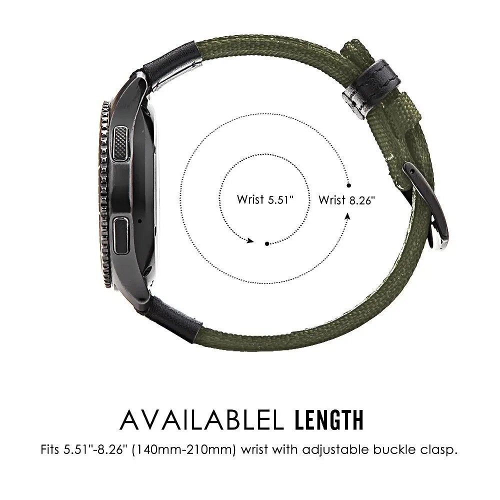 20mm 22mm Nylon OutdoorStrap for Samsung Galaxy Watch 3 46mm Active2 Gear S3 Replacement Band Amazfit HUAWEI Watch GT2 Soprt image 4