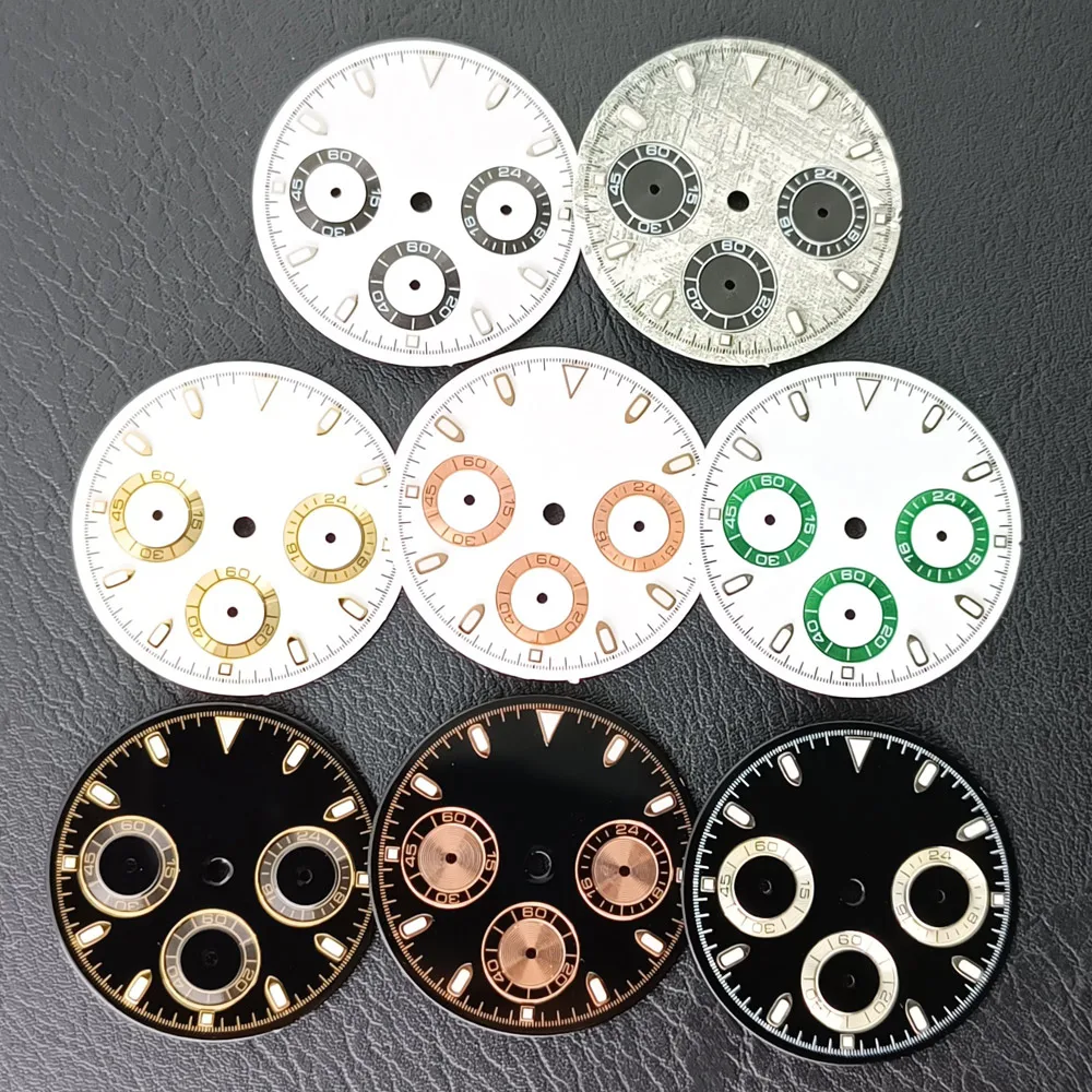 ساعة ميكانيكية بقطر 29 مم، قرص معقم مناسب لحركة VK-63 C3، أجزاء ملحقات ساعة التجميع المضيئة