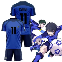 Anime Azul Bloqueio Conjunto de Manga Curta, Futsal Futebol Padrão, VL, Replika T Shirt Define, Futebol Clube, Cosplay, Unisex Jersey, Novo, 2024