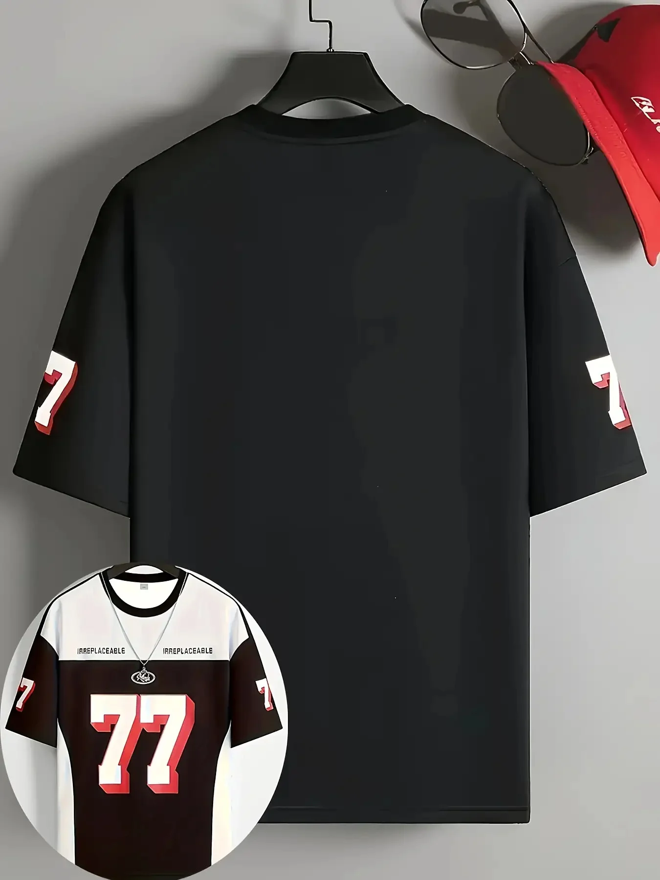 قميص رياضي جيرسي 77 للرجال باللون الأخضر والأبيض بطباعة ثلاثية الأبعاد مع نص غير قابل للاستبدال وخفيف الوزن وجيد التهوية لملابس رياضية غير رسمية