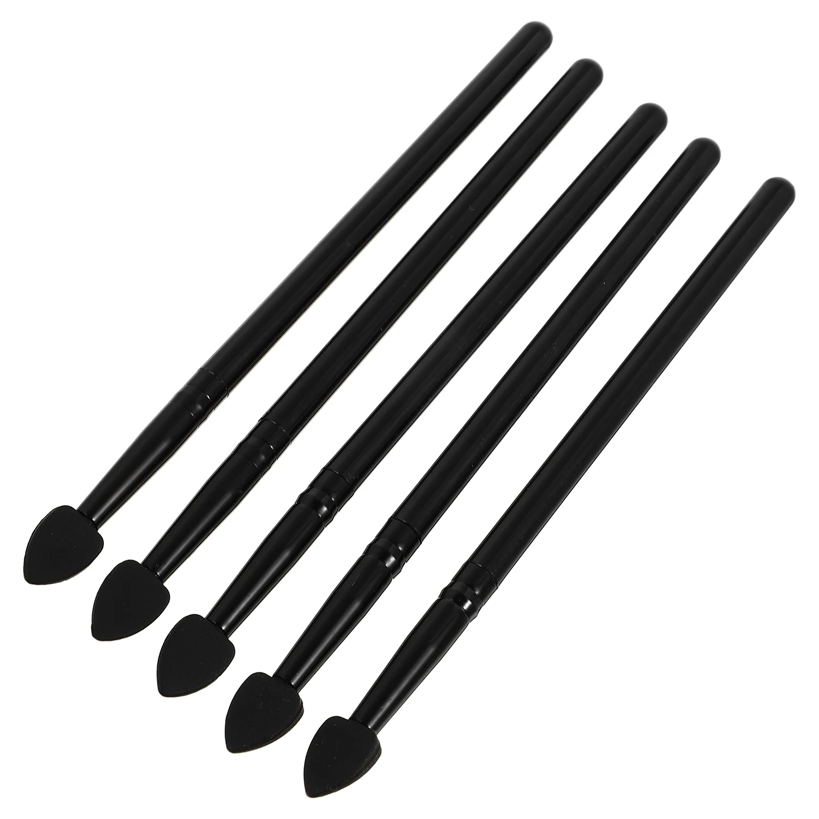 5Pcs Makeup Brushes Professional Eyeshadow Tools Smooth Silicone Handle Black Color Daily Eye Accessories
