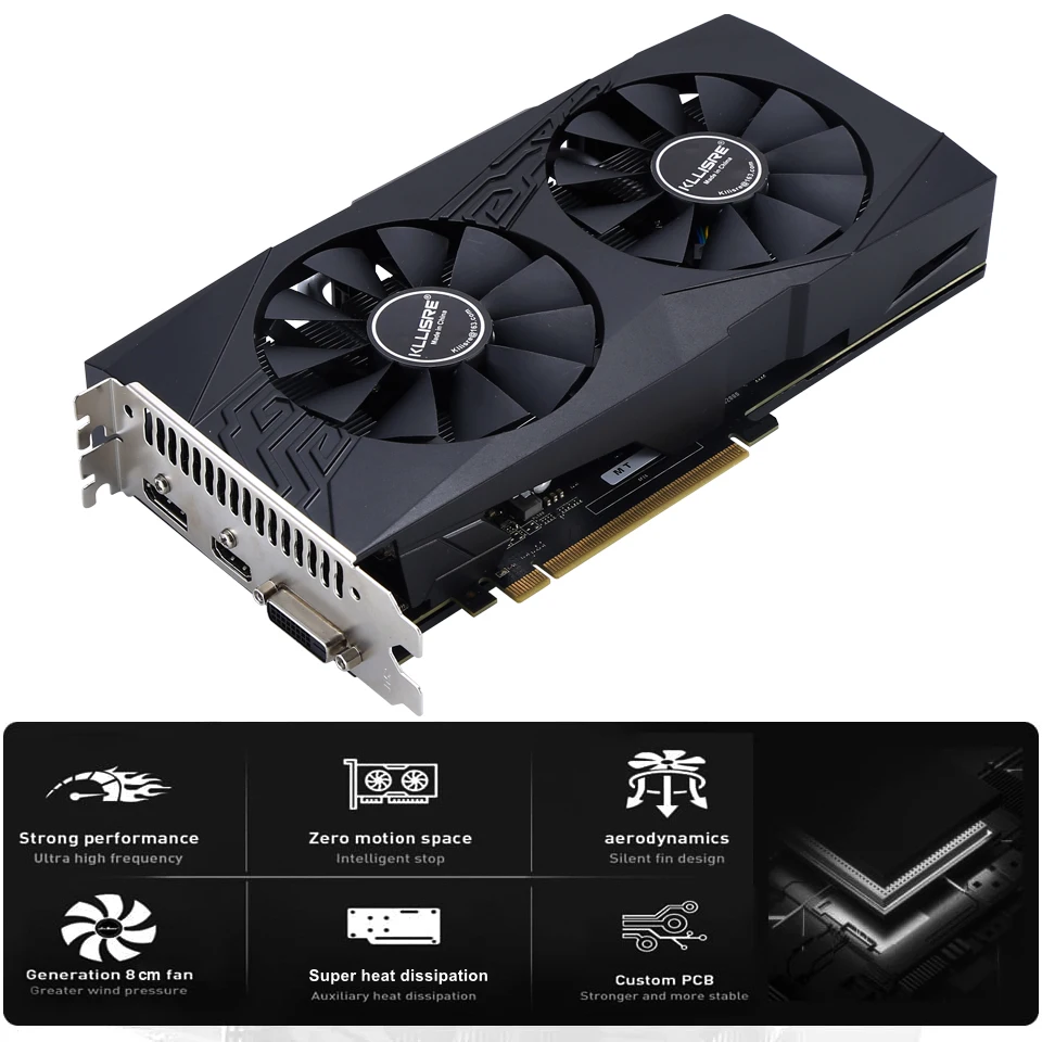 Kllisre Graphics Cards RX 580 8GB GDDR5 GPU Video Card 256Bit