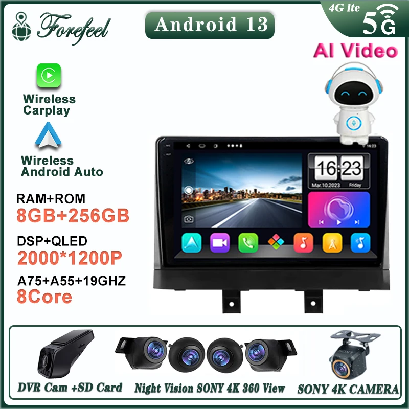 

Android 12 для Changan Alsvin 3 2018 - 2023 GPS-навигация стерео головное устройство мультимедийный плеер No 2din DVD QLED экран видеорегистратор