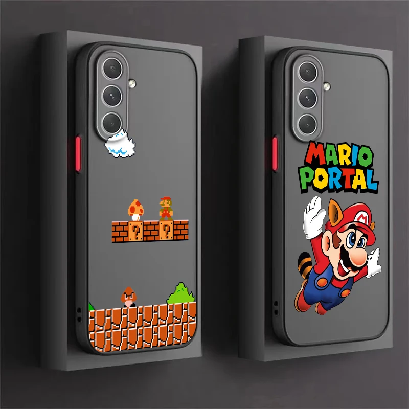 

Supers M-Marios Cute Art Frosted Translucent For Samsung A53 A52 A33 A32 A51 A71 A21S A13 A73 A50 A22 A12 5G Cover Phone Case