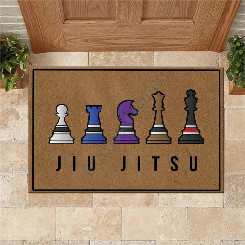 Jiu Jitsu Chess Doormat Non Slip Door Floor Mats Decor Porch Doormat