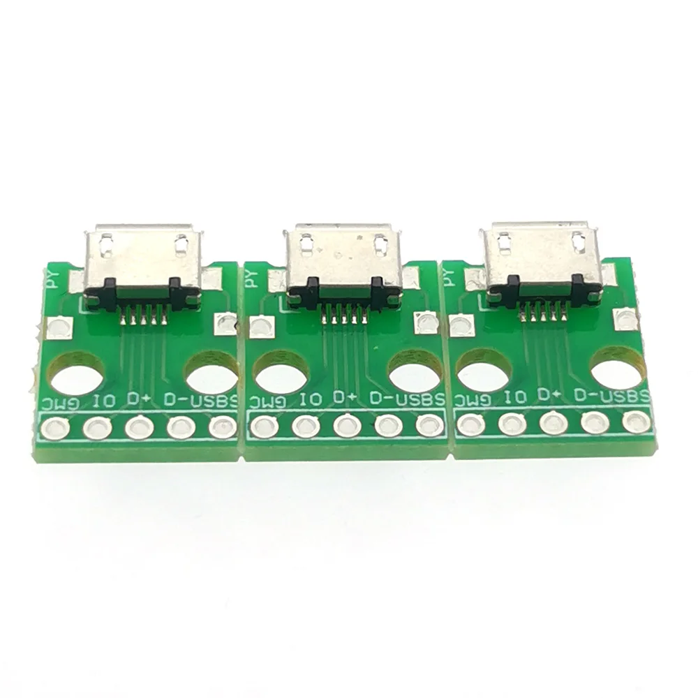 1-10 قطعة مايكرو USB إلى DIP محول 5pin أنثى موصل B نوع pcb محول pinboard 2.54 مايكرو جاك