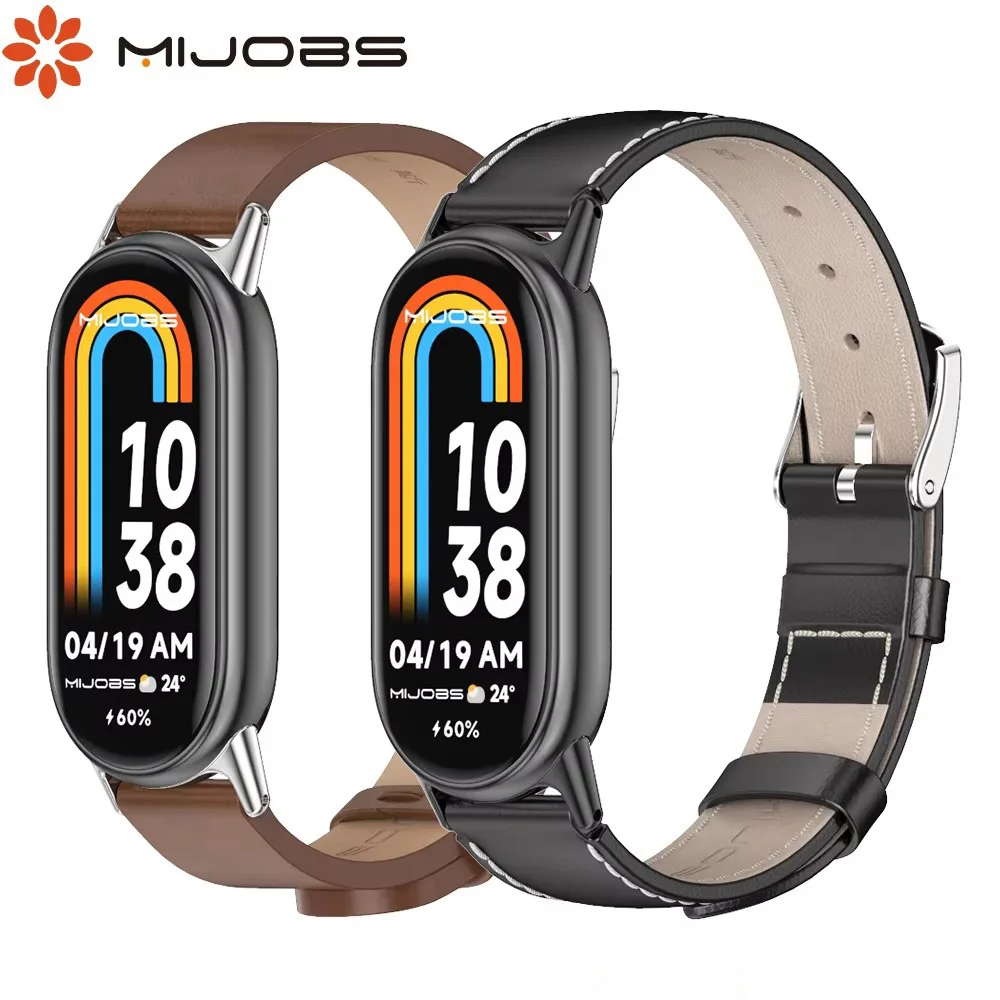Strap for Xiaomi Mi Band 10 9 8 Bracelet Fashion Leather Replacement Wristband Miband 8 NFC Correa Mi Smart Band 8 9 Wrist Strap