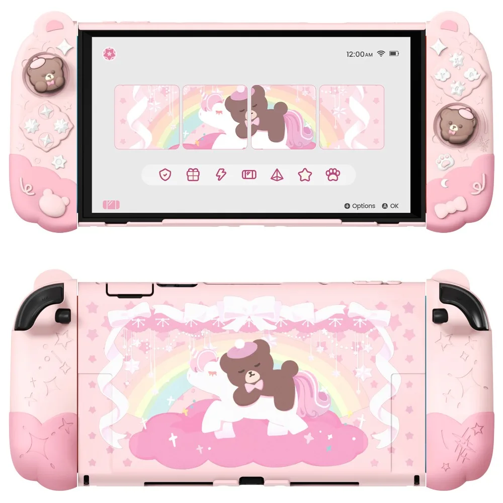For Switch2 Protective Case Custom Cute Split Type Soft Shell Pink Blue Full Package Cat Rabbit Penguin Bear Gaming Components