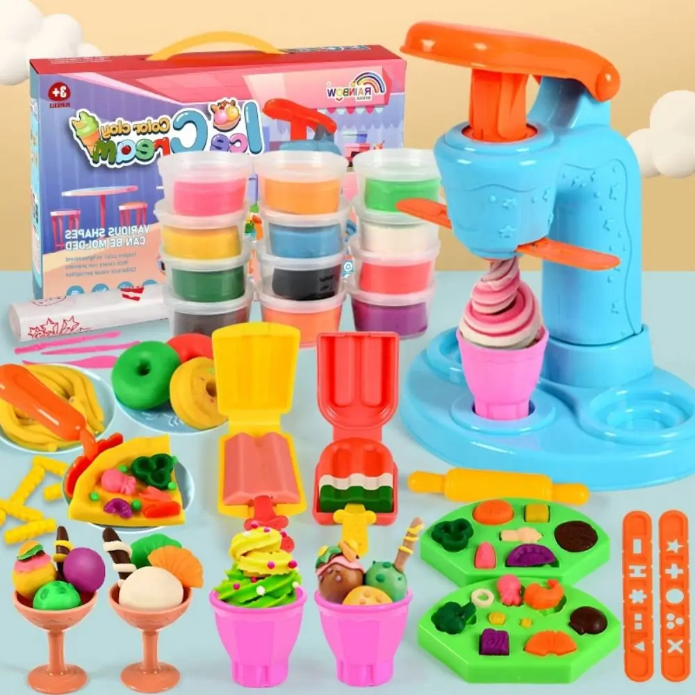 

Multicolor Clay Molds Toys Set DIY Accessories Plastic Simulation Kitchen Toys Noodles Machine Burger Machine Playing House Toy