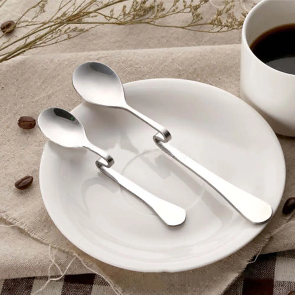 Cute Unique Curved Hanging Tea Coffee Spoon Drink Condiment Teaspoon 1pc New Year Gift 2025