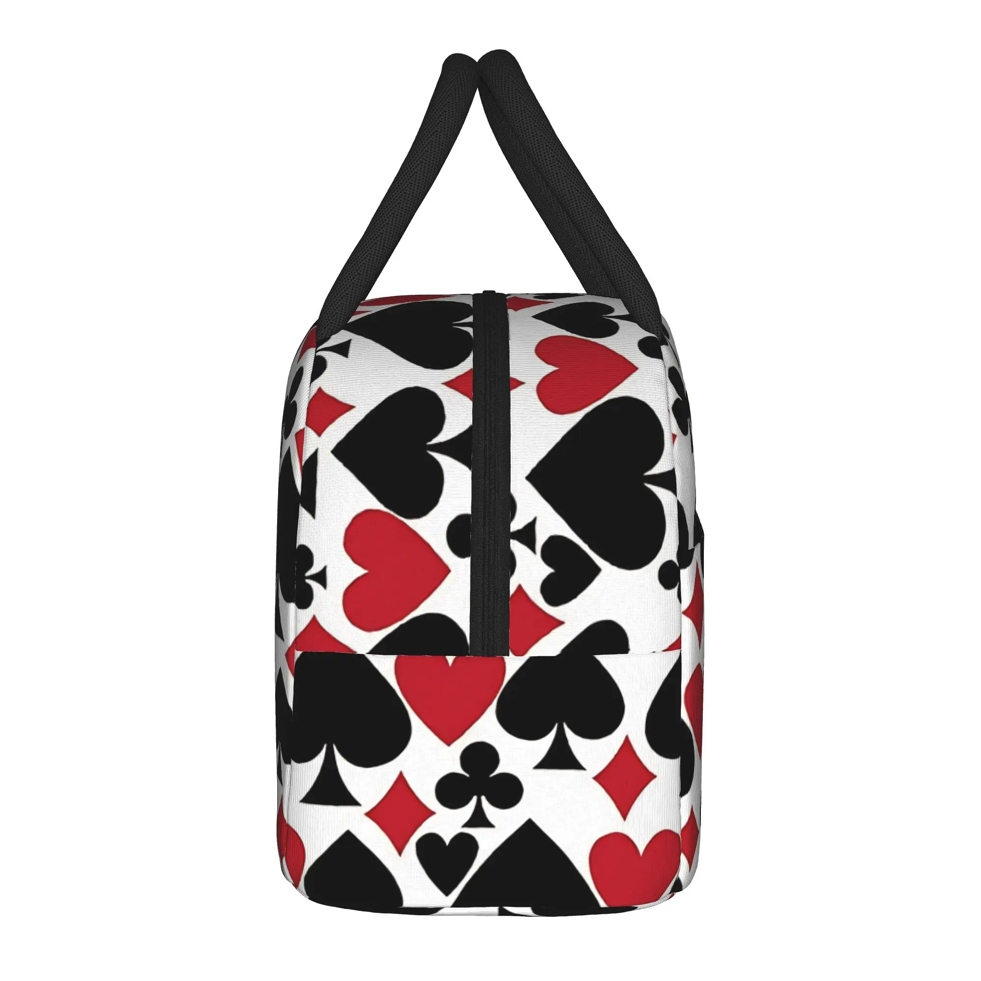Playing Cards Suits Hearts Clubs Spades Poker Insulated Lunch Bag Cooler Bag Reusable,Lunch Container  Large Lunch Box Tote