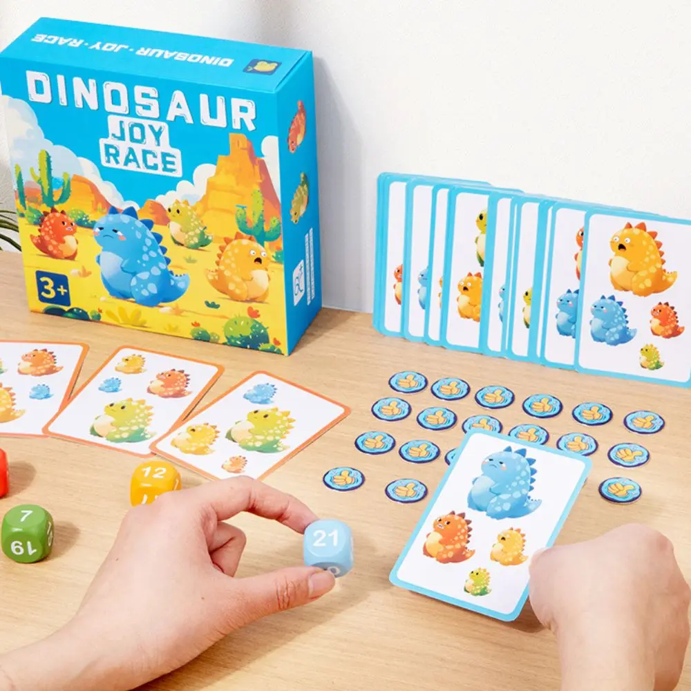 Jeux de course de joie d'animaux en bois, plateau de dinosaure coloré, capacité cognitive Montessori, jeux éducatifs amusants et assortis de comptage