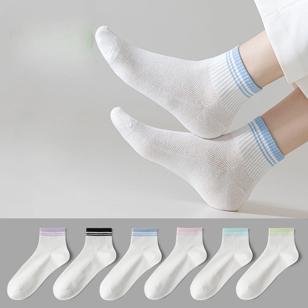 

Four Season Breathable Socks Made of Cotton Mesh with Eyelets for Women Anti Odor and Sweat Absorbing Sports and Leisure Socks