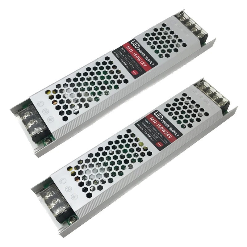 

Constant Voltage Driver Switch Power Supply AC220V To DC12V 24V 150W Slim Ultra-Thin Transformer For LED Strip Rigid Lighting