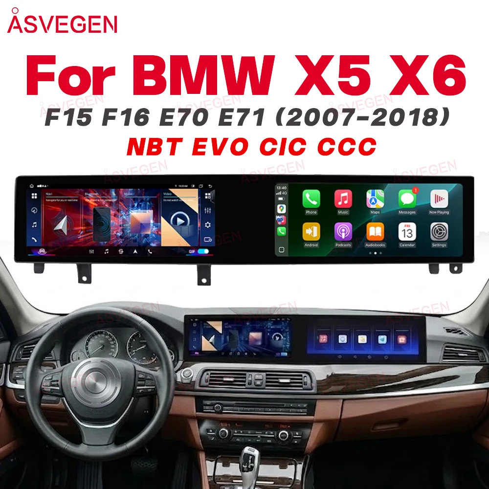 

21" Curved Dual Screen Android 16 Multimedia Player For BMW 5 Series F10 X5 E70 F15 6G 128G Wireless CarPlay GPS CCC CIC NBT EVO