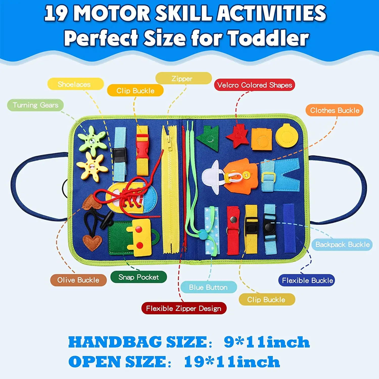 Sensorische Tastmatte, Entwicklungsförderndes Lernspielzeug, Montessori-Aktivitätsbrett, Lebenskompetenzen, Feinmotorik-Lernaktivitäten, Spielzeug für Kinder – Detail 21