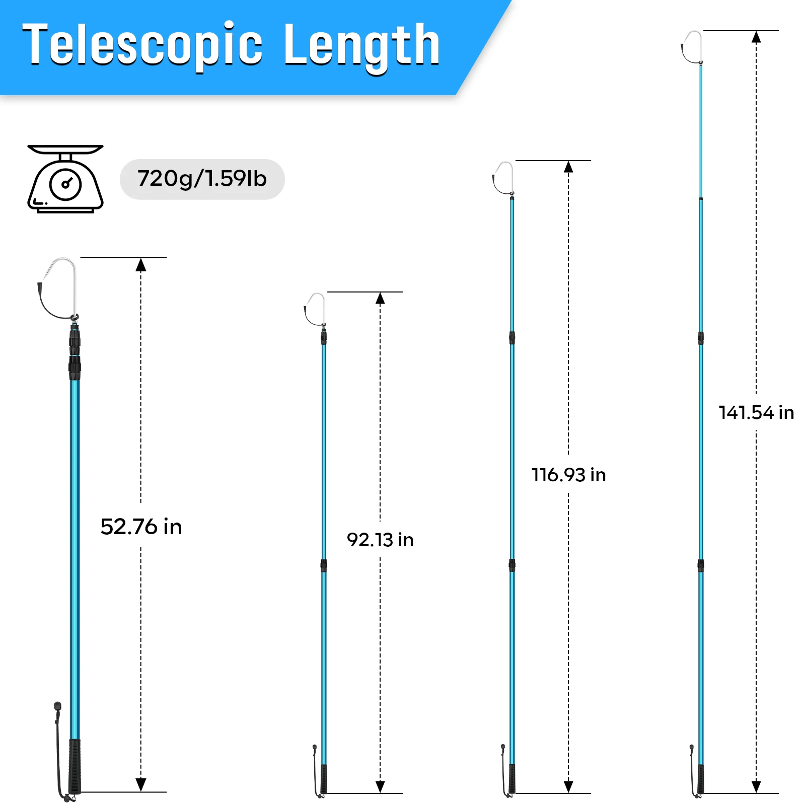 Garfo telescópico SAN LIKE – Acero inoxidable para pesca en barco - imagen 3