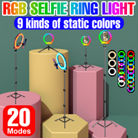 LED Makeup Fill Light RGB Video Lamp Dimmable Selfie Ring Light Profissional Photography Light With Tripod Stand For Live Stream