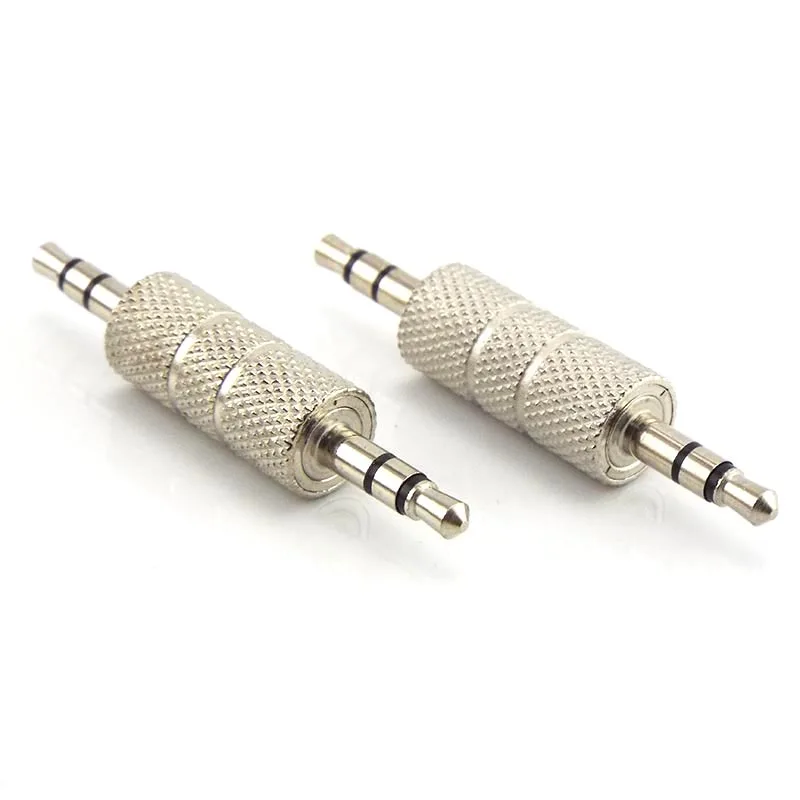 Konektor 3.5MM Jack ke Jack LURUS adaptor Audio nyata konektor 3.5mm 3 tiang Earphone Plug extender kawat