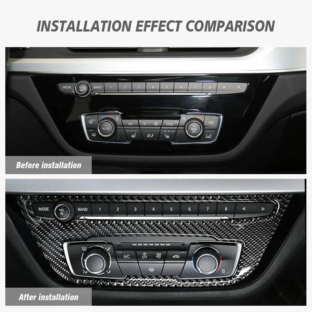 Car Interior Real Carbon Fiber Air Conditioning CD Console Panel Cover Trim For BMW 1 Series Car Styling Accessories 2017-2022