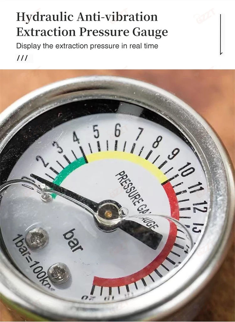 GZZT CMJT85 ハンドプレスコーヒーマシン 51mm 手動イタリアンエスプレッソメーカー レトロデザイン 高圧抽出コーヒーツール