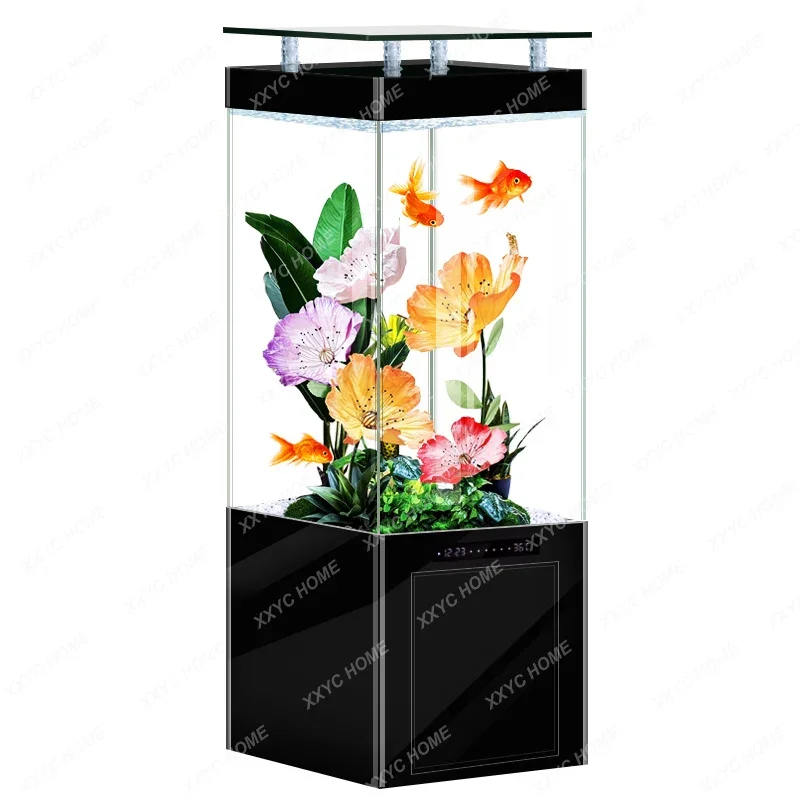 Smart Household Fish Tank Living Room Small Ultra-White Ecological Water Circulation-Free Bottom Filter Aquarium