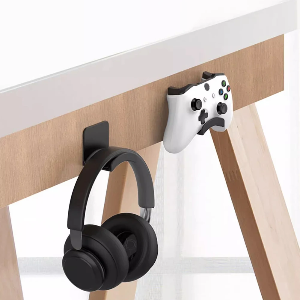 Universal Headphone Stand Adhesive Wall Mount Holder Headphone Hook for Easy Damage-Free Wall Desk Or PC Mounting