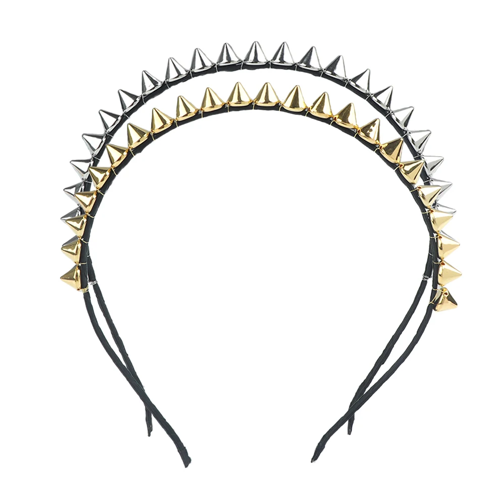 Silver Gold Punk Metal Headband Unique Design Spike Rivets Studded Band Party Headband Women Lady Hair Accessories