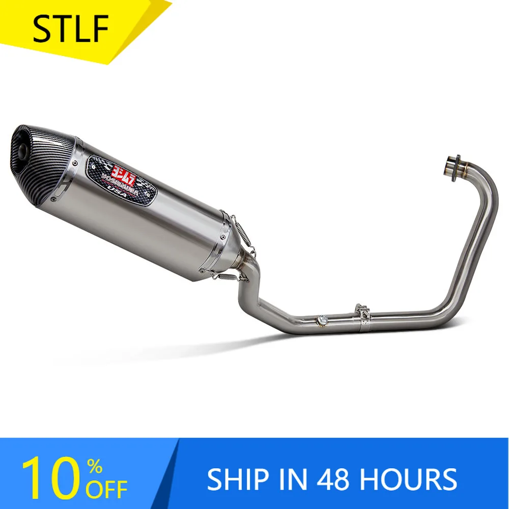

STLFFor Suzukis GIXXER250 SF250 VSTROM250SX Vstrom250 Motorcycle Exhaust Full System Manifold Yoshimura R77 Muffler with DB Kill