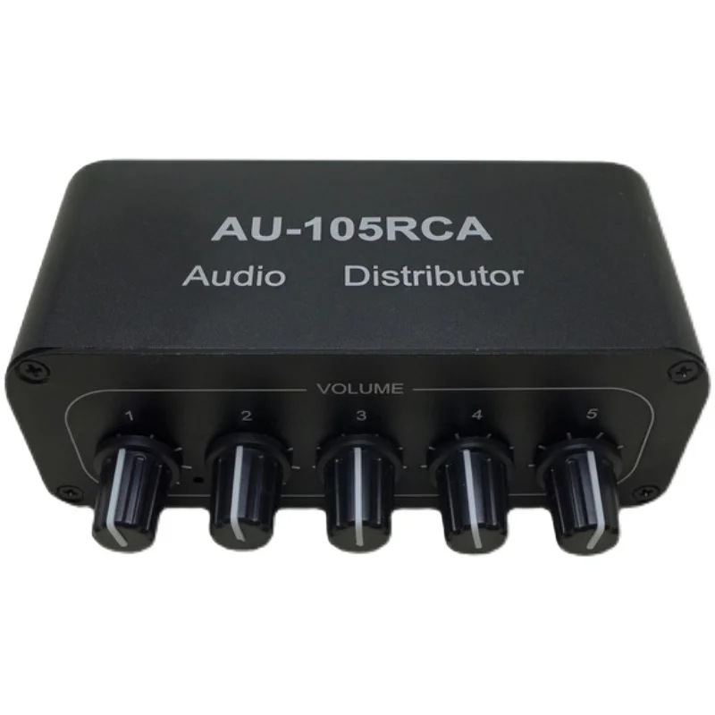 1 Input 5 Output Audio Distributor Stereo Audio Mixer RCA Splitter Dual Channel NJM4580 OpAmp For Power Amplifier Active Audio