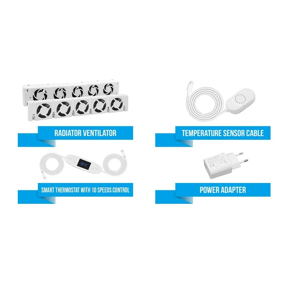 Upgrade 5.0 Radiator Fan For Smart Radiator Booster Extension Set Ventilator Fan Home Fireplace Fan Home Warm Heat Distributions