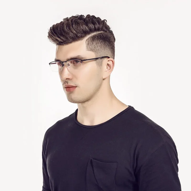 BCLEAR Business Men Luxury Titanium Glasses Half Frame Optical Frames Retro Trend Spectacle Eyeglasses High Quality Light Glass