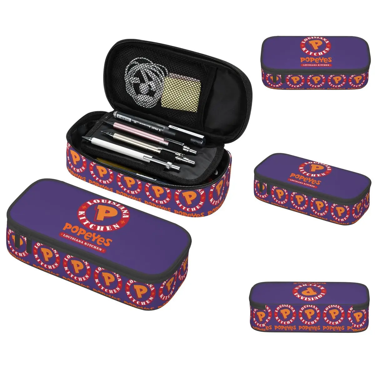 Popeyes Louisiana Kitchen Logo Pencil Case for Boy Girl School Pen Box Pencil Bag Stationery Supplies Pen Holder Bag