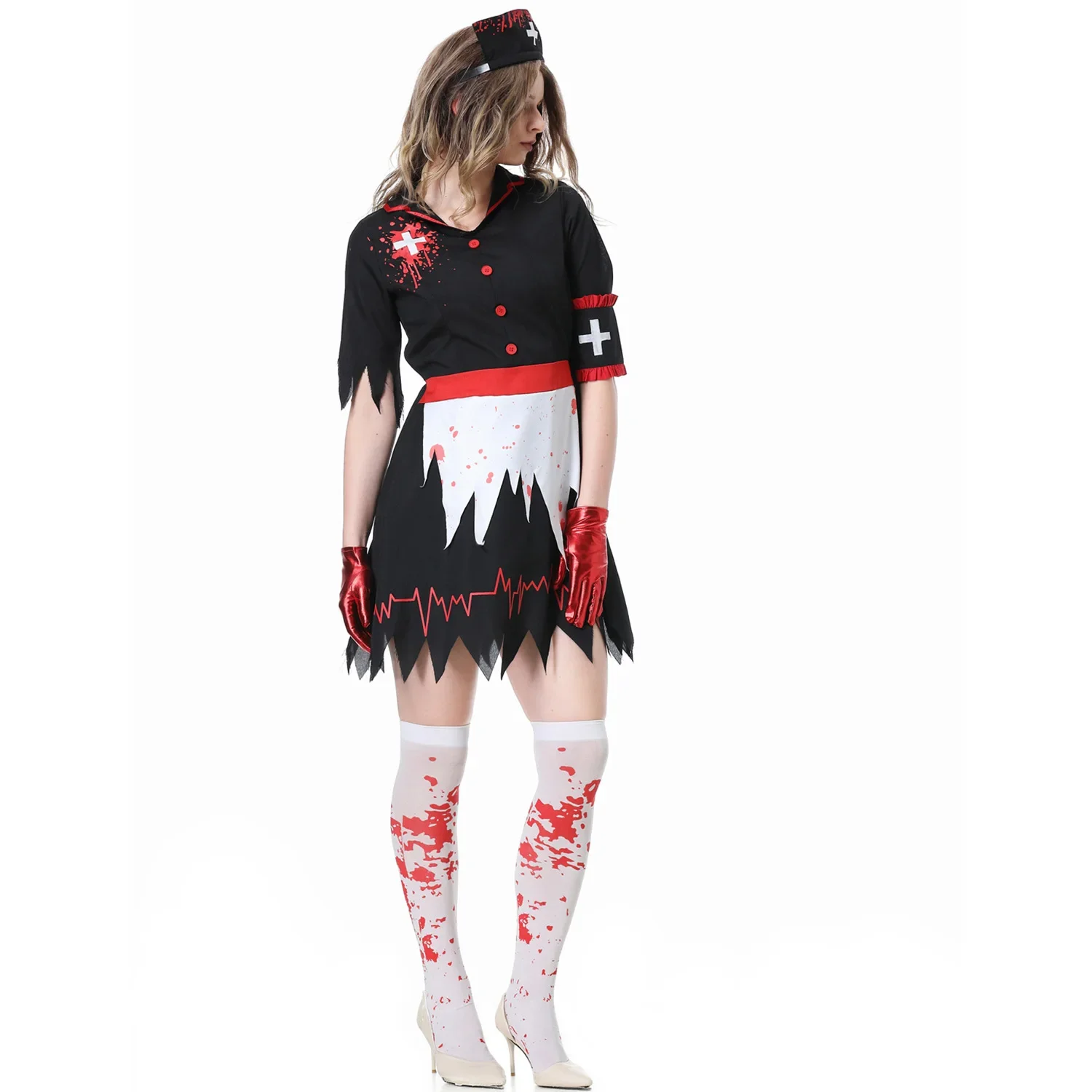 

New Halloween Cosplay Horror Terrified Bloody Nurse Vampire Zombie Cosplay Stage Show Costumes