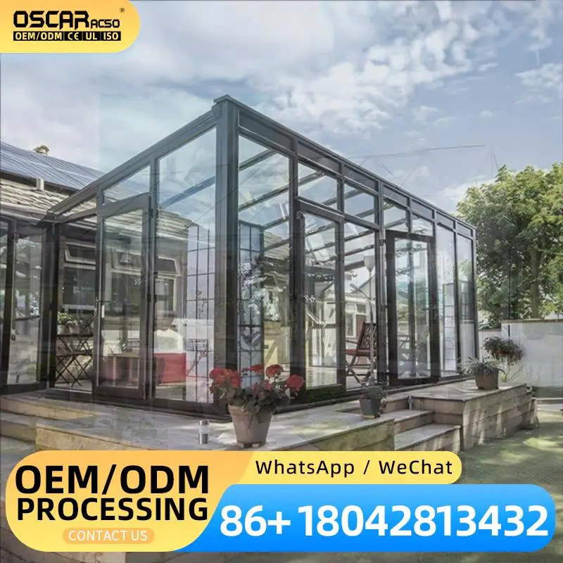 High Quality Retractable Aluminum Roof for Modern Garden Glass Skylight Electric Extendable Movable Sunroom for Villa Hotel sunr