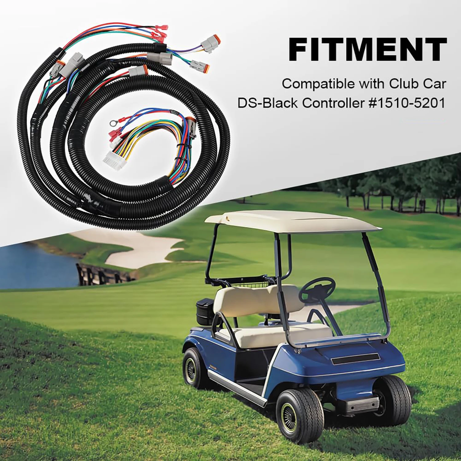 1set Wire Harness 102196601 New For Golf Cart Club Car DS-Black 1510A-5251 Controller Car Replacement Accessories